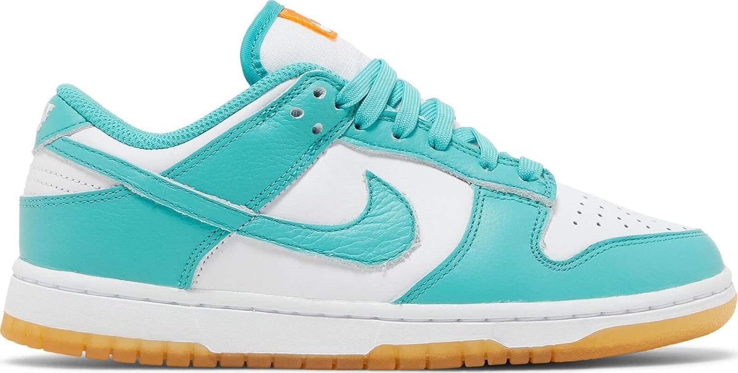 Nike Women's Dunk Low Teal Zeal White/Washed Teal-Kumquat (DV2190 100) - 12