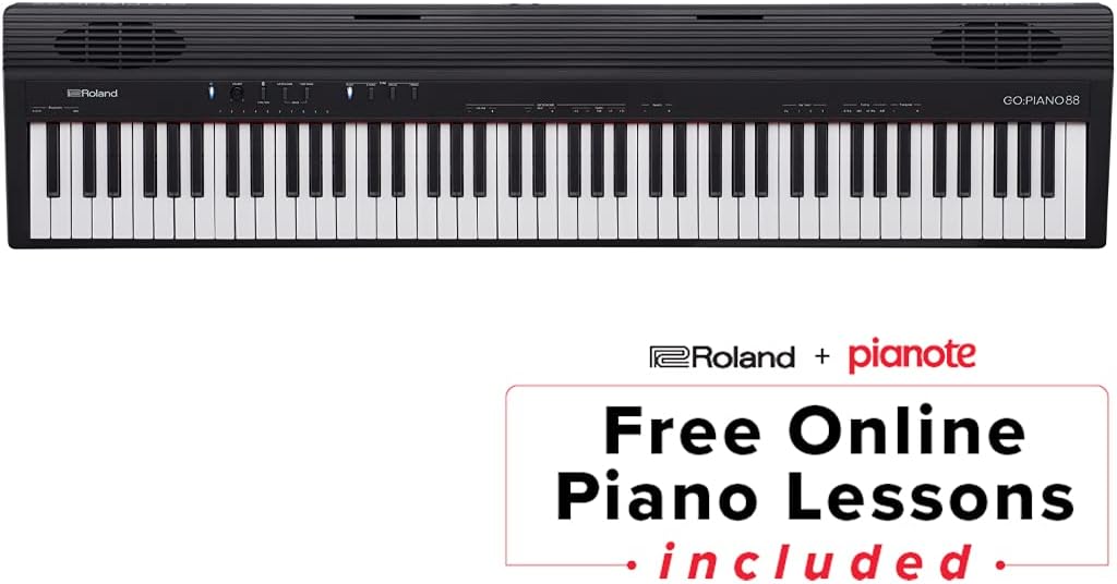 Roland GO:PIANO 88-Key Full Size Portable Digital Piano Keyboard with Onboard Bluetooth Speakers (GO-88P)