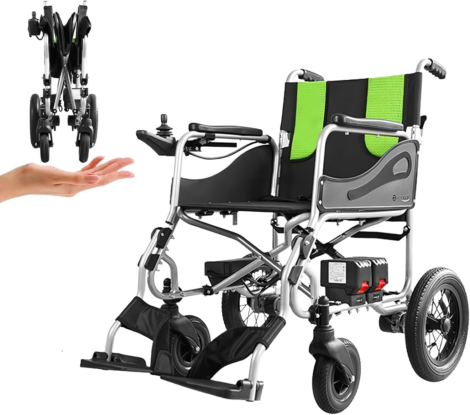 Ultra Lightweight Electric Wheelchairs (Only 30Lbs) - Foldable Motorized Power Wheelchair for Seniors - Detachable Battery 5.2AH - Liftable Armrest-2X250w Motor Power - Travel Size