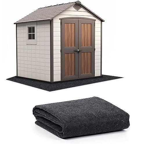 10.2 * 8.2 FT Outdoor Storage Shed Mat, Waterproof Storage Shed Flooring Mat, Anti-Slip Patio Furniture Floor Scratch Prevention Mat, Dustproof Outdoor Carport Mat