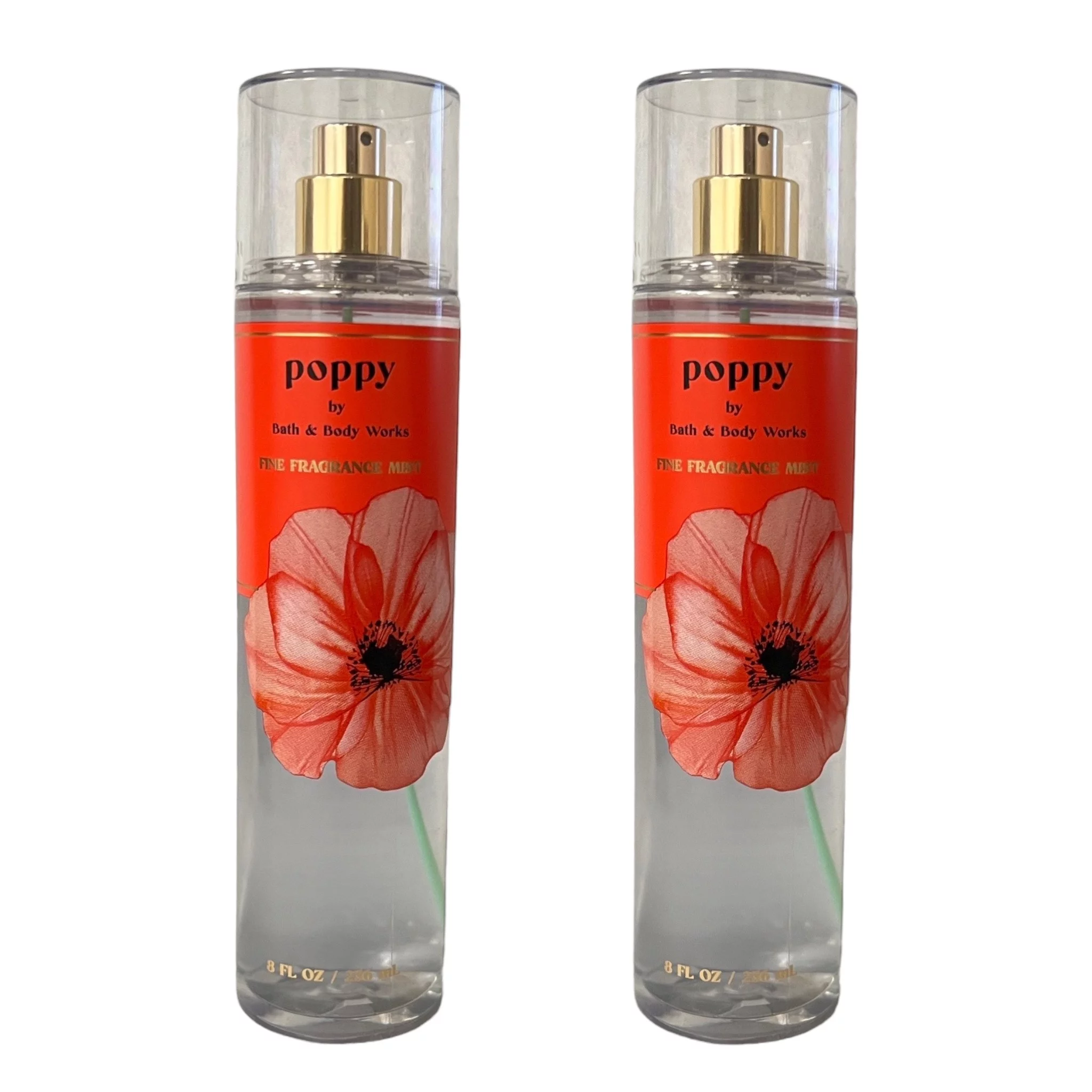 Bath and Body Works Poppy Fine Fragrance Mist - Value Pack Lot of 2 (Poppy)