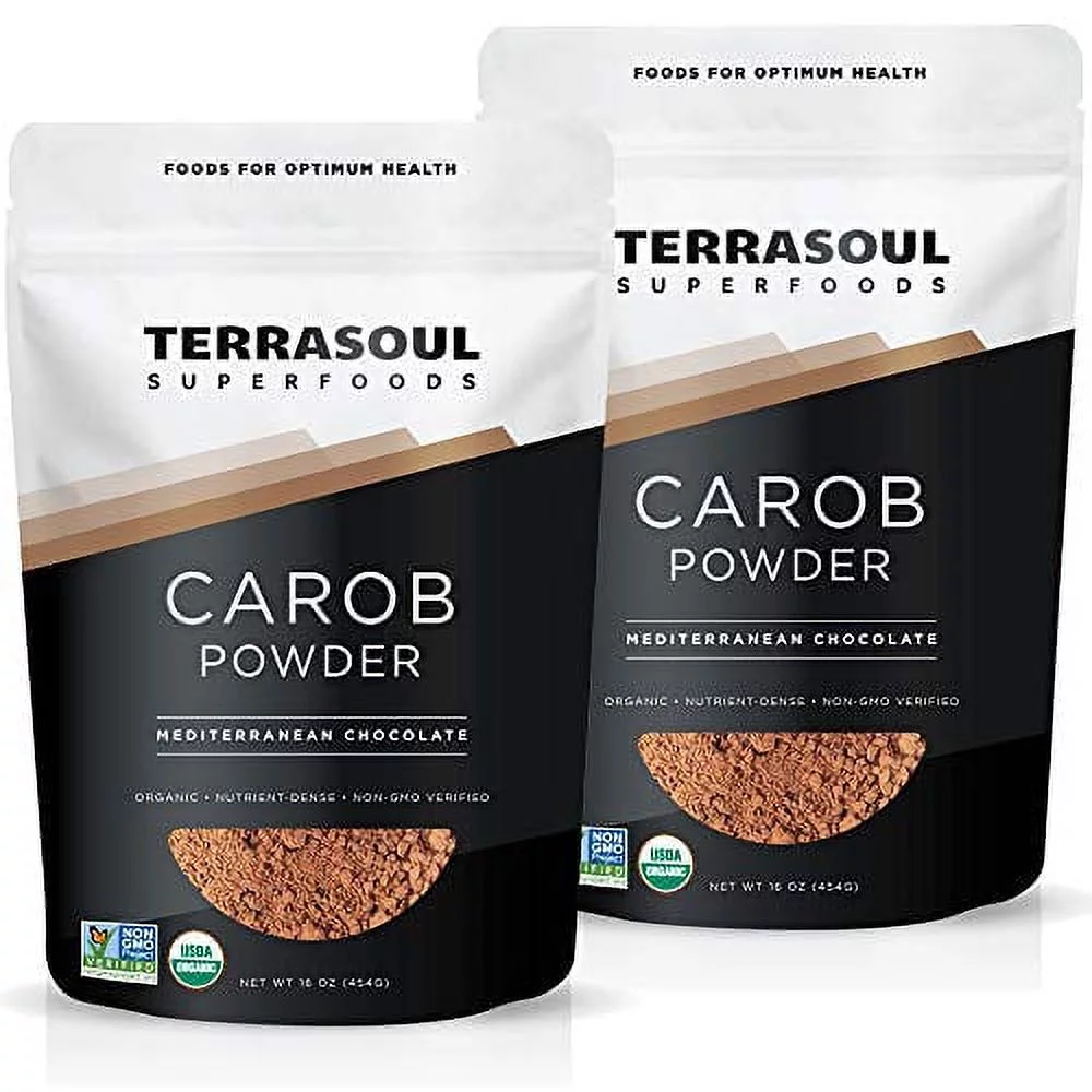 Terrasoul Superfoods Organic Carob Powder 2 Lbs (2 Pack) - Cocoa Powder Alternative | High in Fiber