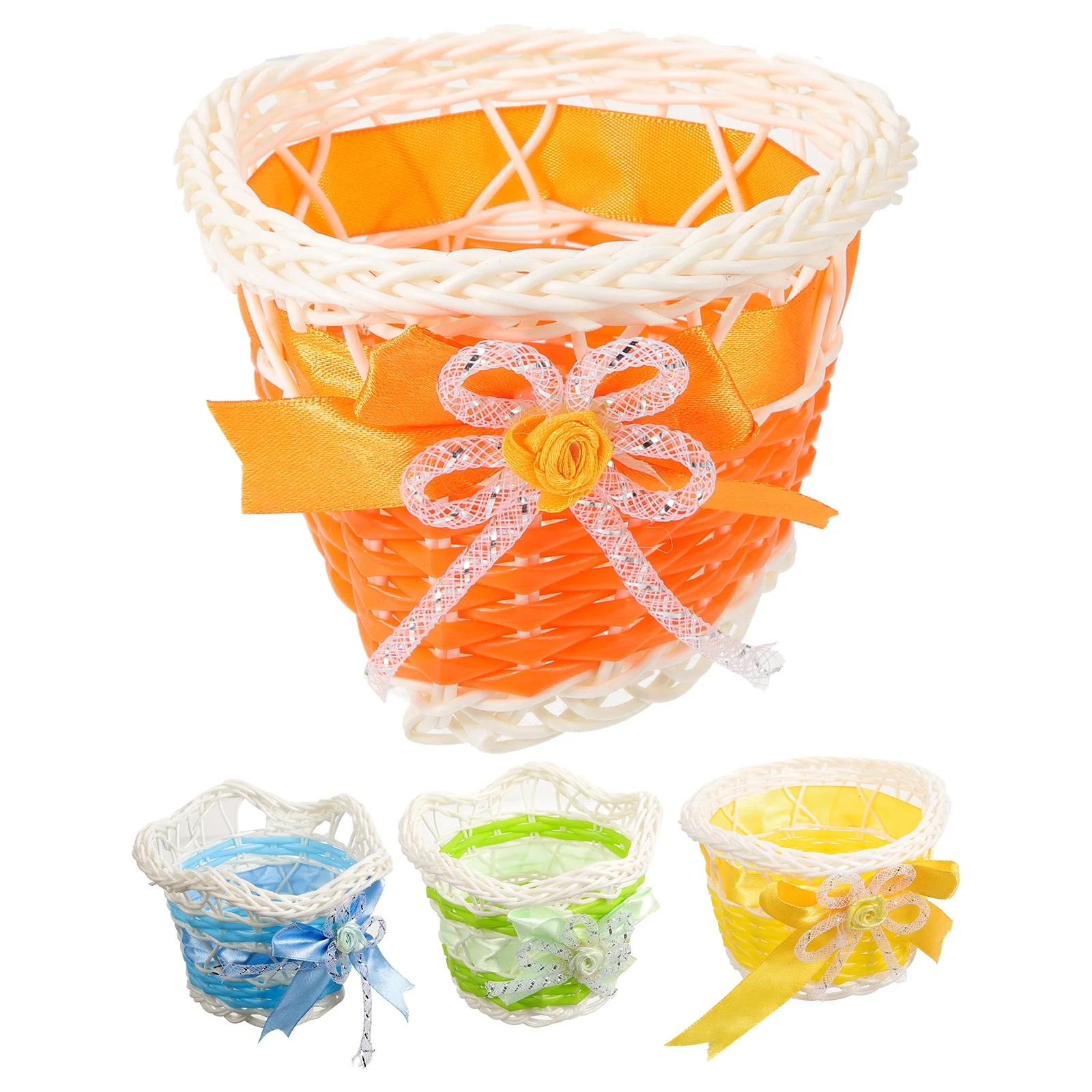 4 Pcs Rattan Flower Basket Living Room Pot Artistic