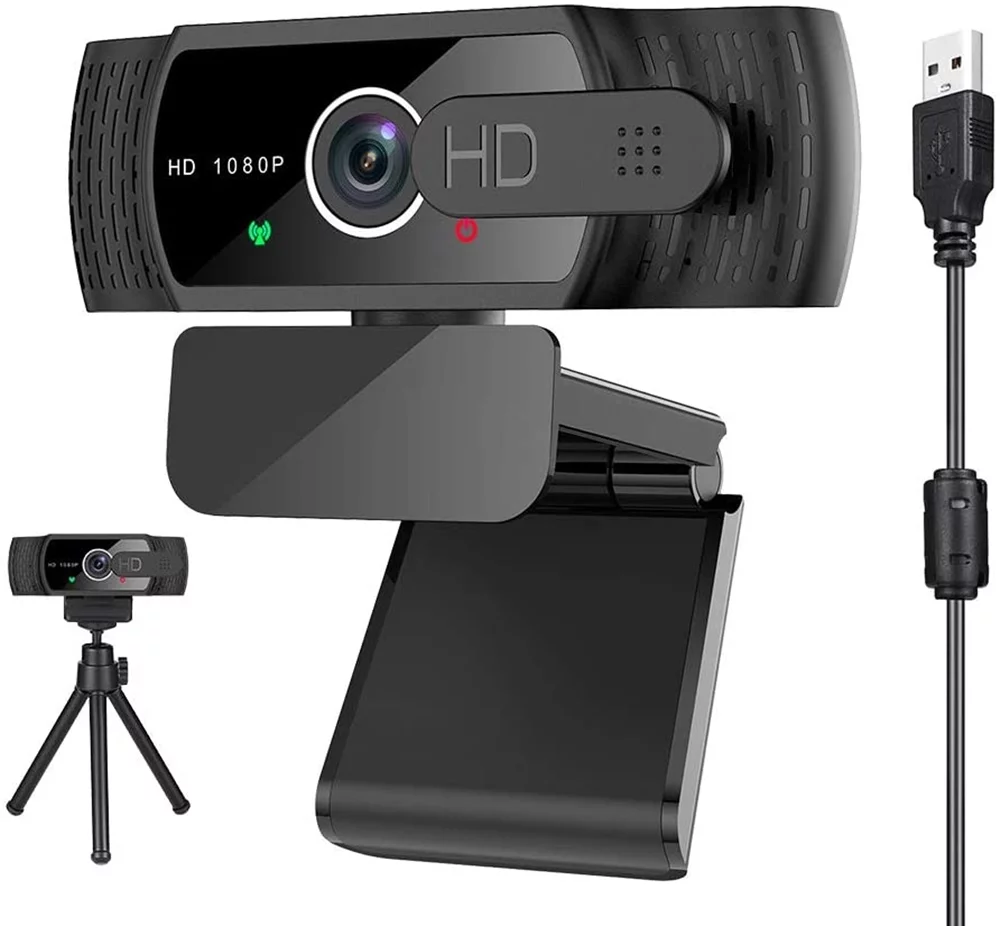 Webcam with Microphone1080P Web Camera with Privacy Shutter and Tripod Stand, HD Pro Webcam for Desktop PC Laptop Computer, Great for Calls, Video Conferencing, Live Streaming