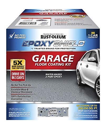 Rust-Oleum 251965 EPOXYSHIELD Garage Floor Coating Kit, 1 Car, Gloss Gray