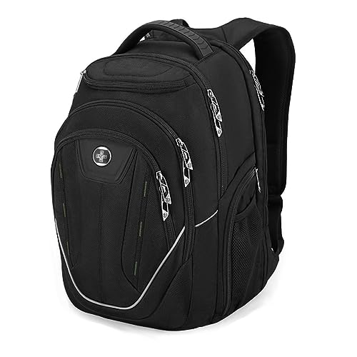 Swissdigital Design TSA-Friendly Large Backpack, Business Laptop Backpack for Men with USB Charging Port/RFID Protection (TERABYTE J16BT-1)