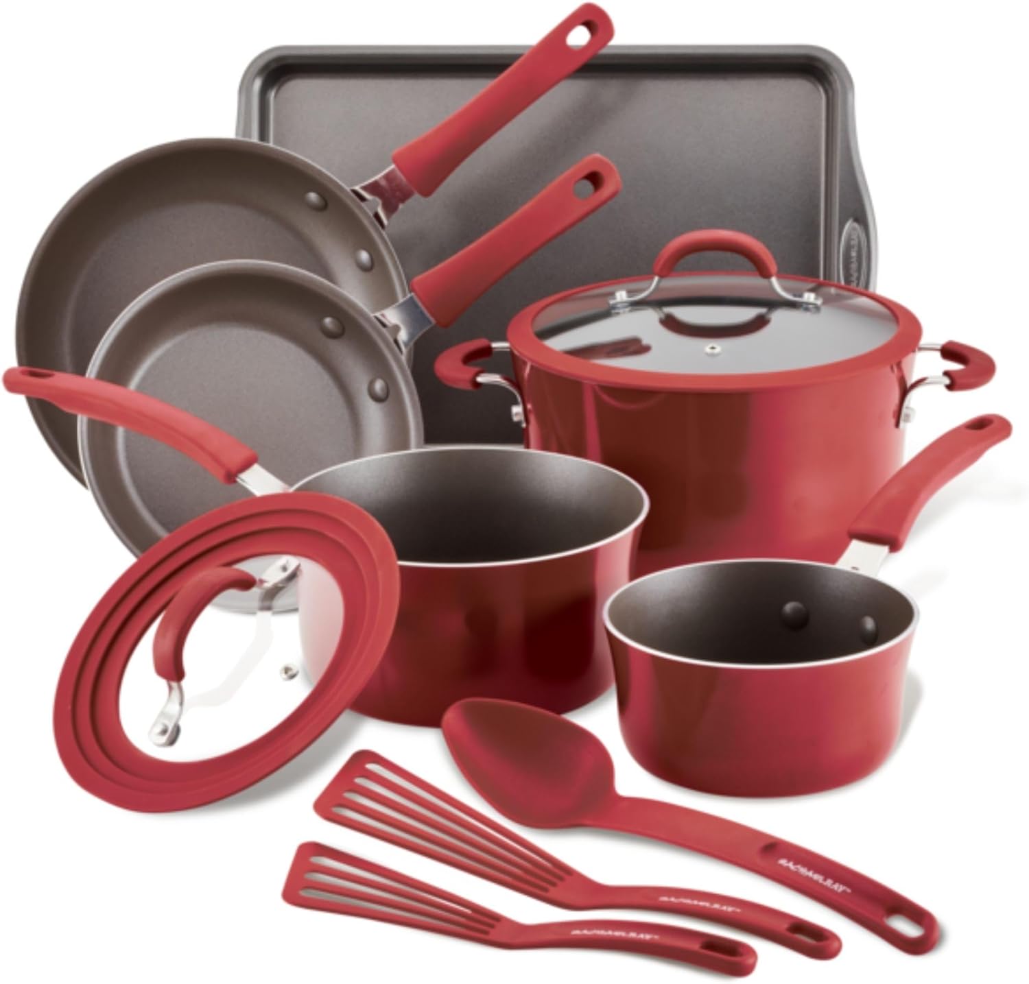 Rachael Ray 14753 11-Piece Nonstick Cookware Set - Red