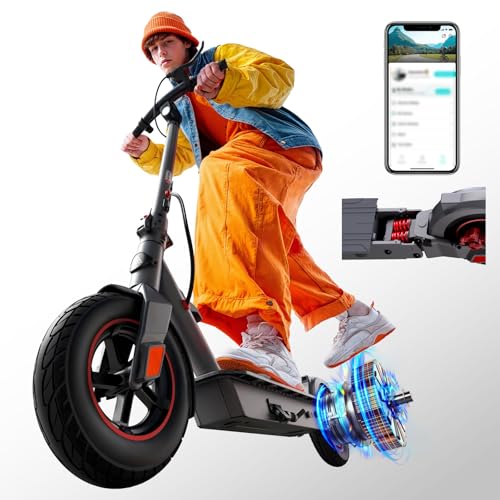 TST Electric Scooter for Adults, 19/20 Mph Top Speed, 20/30 Miles Range, Off Road Electric Scooter with Dual Suspension, 10