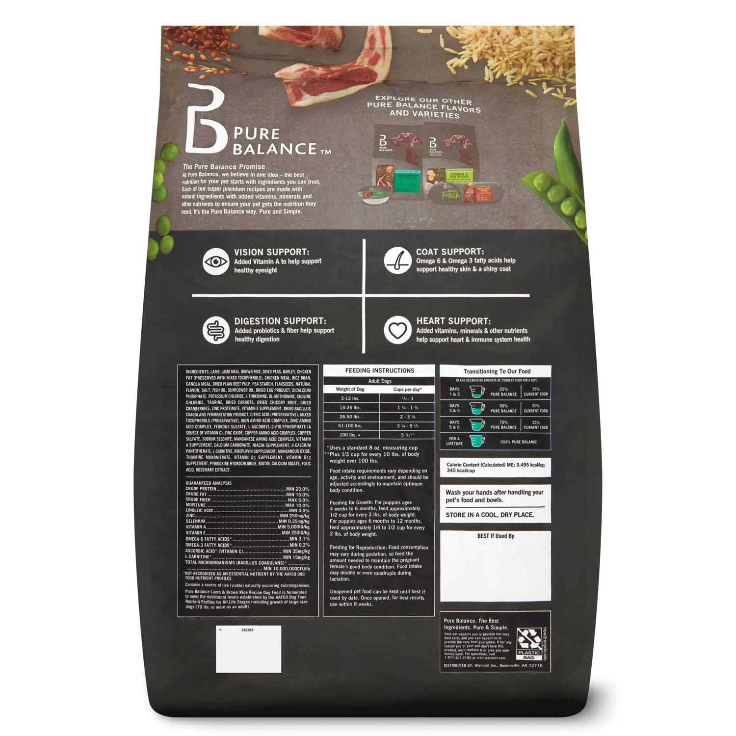 Pure Balance Lamb & Brown Rice Recipe Dry Dog Food - Pet Supplies online store