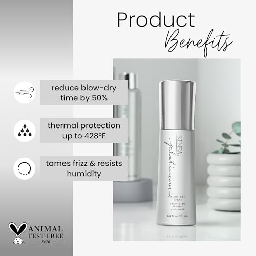 Kenra Platinum Blow-Dry Spray | Time-Saving Heat Protectant | Detangles, Smooths, and Softens | Eliminates Frizz & Resists Humidity | Medium To Coarse Hair