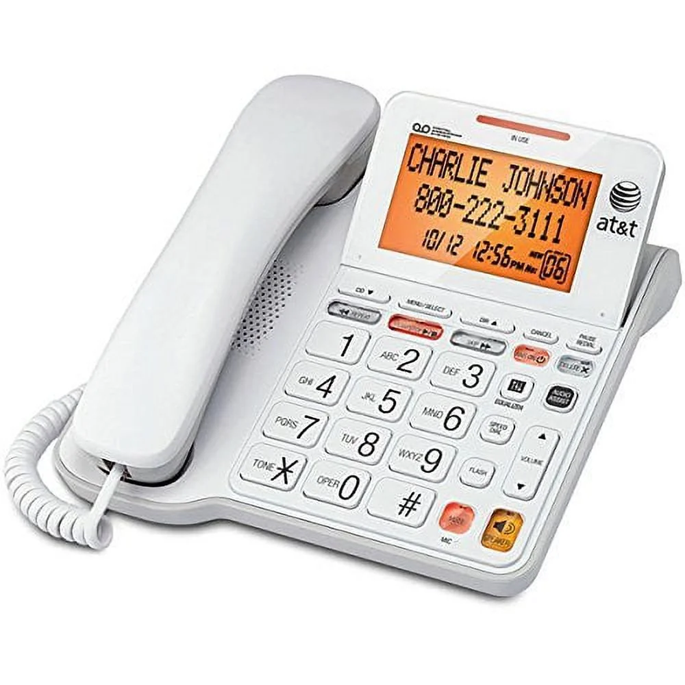 Phone Landline, Att Cl4940 Home Office Desk Line Corded Phone Speaker,  White