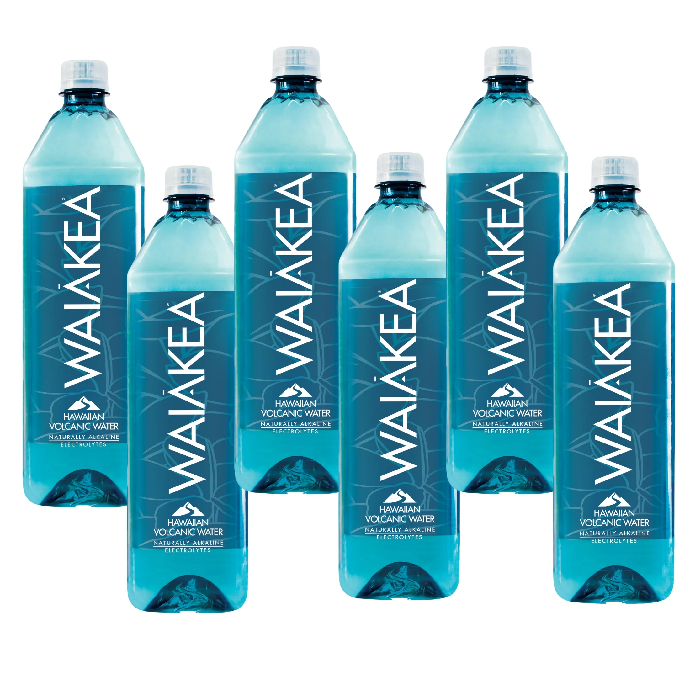 (6) Waiakea Hawaiian Volcanic Water, Naturally Alkaline 100% Recycled Bottle with Natural Electrolytes & Minerals for Home Office Indoor Outdoor Workout Beverages 16.9 Fl Oz & CUSTOM Storage Carrier