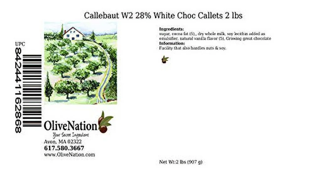 W2 28% Cacao White Chocolate Callets From Olivenation - 2 Pounds