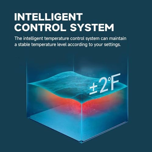 Above Ground Pool Heater, Up to 5000gallons Swimming Pool Heat Pumps, Fits 8/11/15 Foot Pools Electric Pool Water Heaters, Max Output 16184BTU/hr, 110V~120V/60Hz