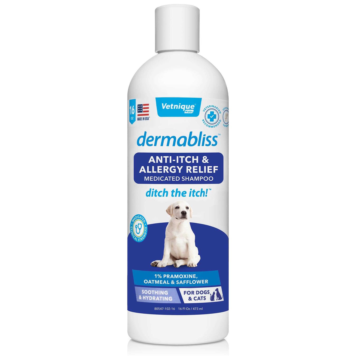 Dermabliss Anti-Itch & Allergy Relief Medicated Shampoo 16oz - Pet Supplies online store