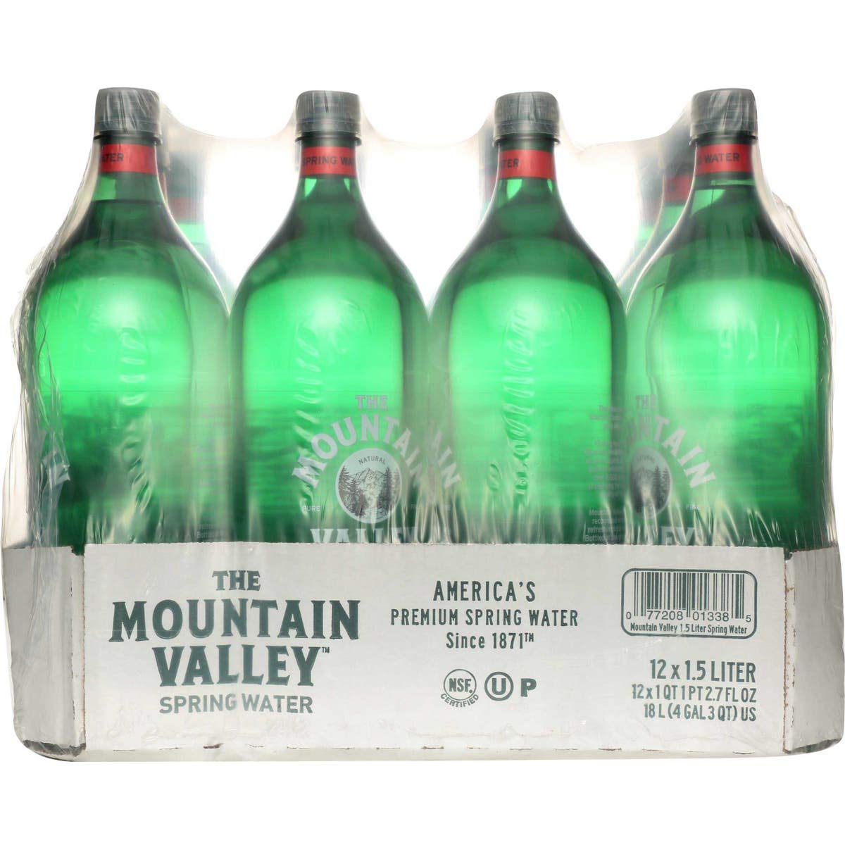 Mountain Valley Spring Water, 1.5 Liter Flat Cap Pet Bottle - 12 per case