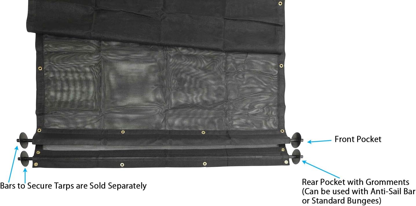 Mytee Products 7' x 20' Dump Truck Vinyl Coated Mesh Tarps Cover with 5 Inch 18oz Double Pocket