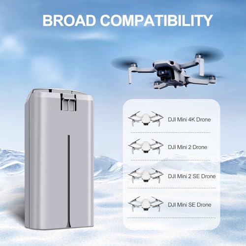 2-Pack Mini 2 Series Intelligent Flight Batteries 2400mAh Upgraded Drone Battery Supports up to 31 Minutes of Flying Time Fully Compatible with DJI Mini 4K/2/2 SE/SE Drone