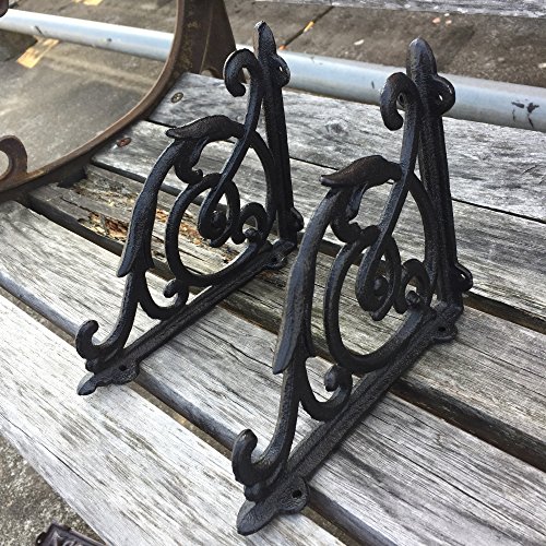 Antique Style Cast Iron Brackets Garden Braces Rustic Shelf Bracket Black