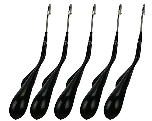 Mawa Extra Wide Jackets Clothing Hanger, Pack of 5, Black
