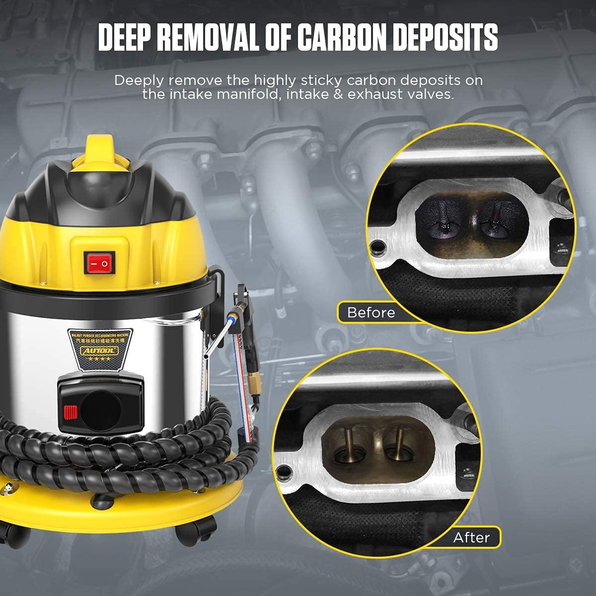 FXTUL Fuel Cleaning Tool, Automotive Intake Valve Cleaner Engine 110V Fuel System Cleaners for Decarbonizing Wash Carbon Deposition Cleaner Engine System Cleaners for Intake Exhaust Pipe Valves