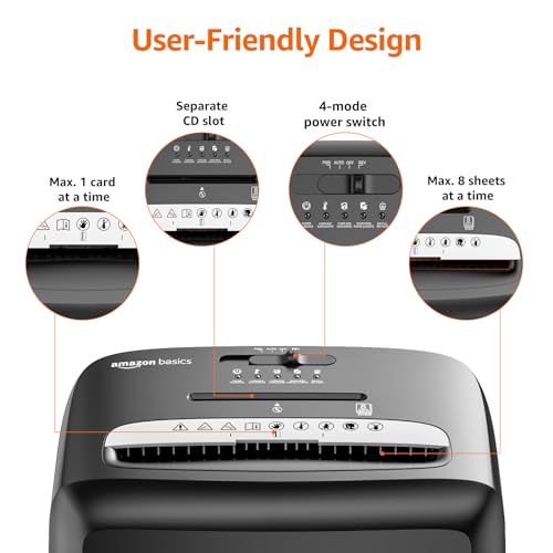 Amazon Basics 6 Sheet High Security Micro Cut Paper and Credit Card Home Office Shredder, Black