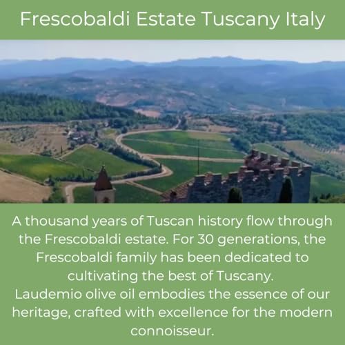 FRESCOBALDI Laudemio Extra Virgin Olive Oil, 16.9 FL Oz, 500ml, Premium, Award Winning Product of Tuscany, Italy, Fruity & Peppery Flavor, Smooth & Robust Low Acidity, Rich in Polyphenols