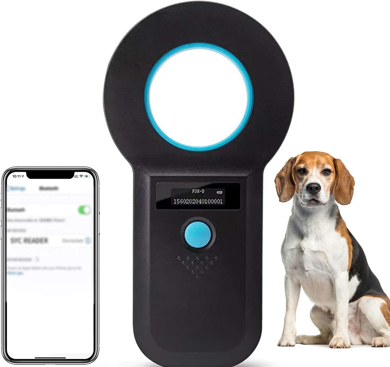 Pet Microchip Scanner, Animal Microchip Tag Reader Scanner,Three Ways to Connect,Recognize Quickly,Identify The Farther Distance Pack of 2