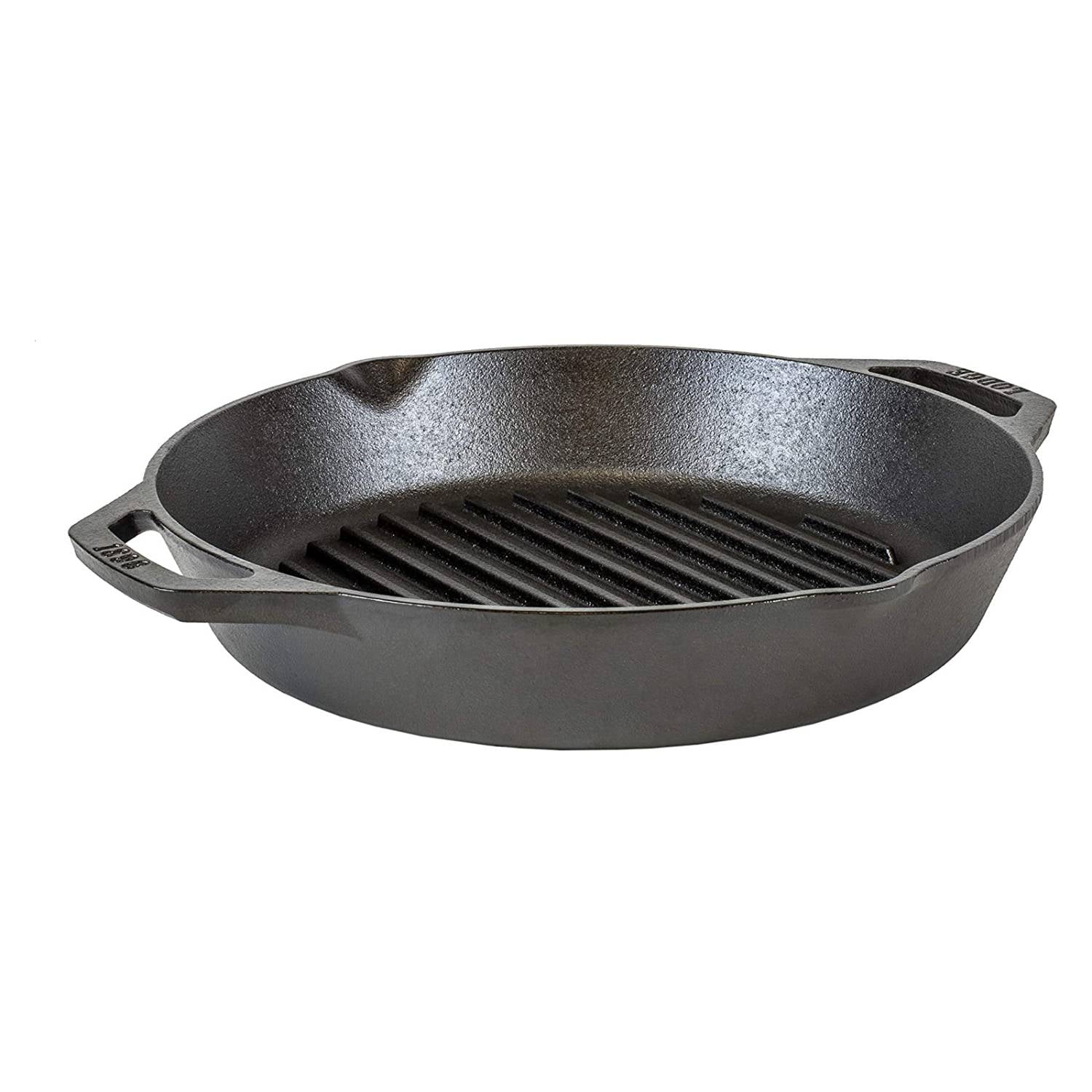 Lodge Cast Iron Grill Pan for Indoor/Outdoor Use, Dual Handles, Pre-seasoned and , 12 inch
