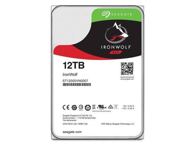 Seagate IronWolf 12 TB Internal HDD - 3.5x22 - ST12000VN0007 - SATA 6Gb/s - 7,200 rpm
