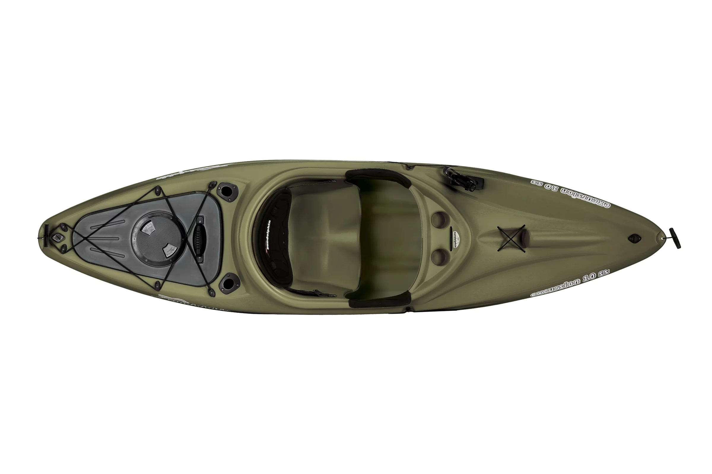 Sun Dolphin Excursion 10 Ss Sit-in Angler Kayak Olive, Paddle Included - Radiant Selections