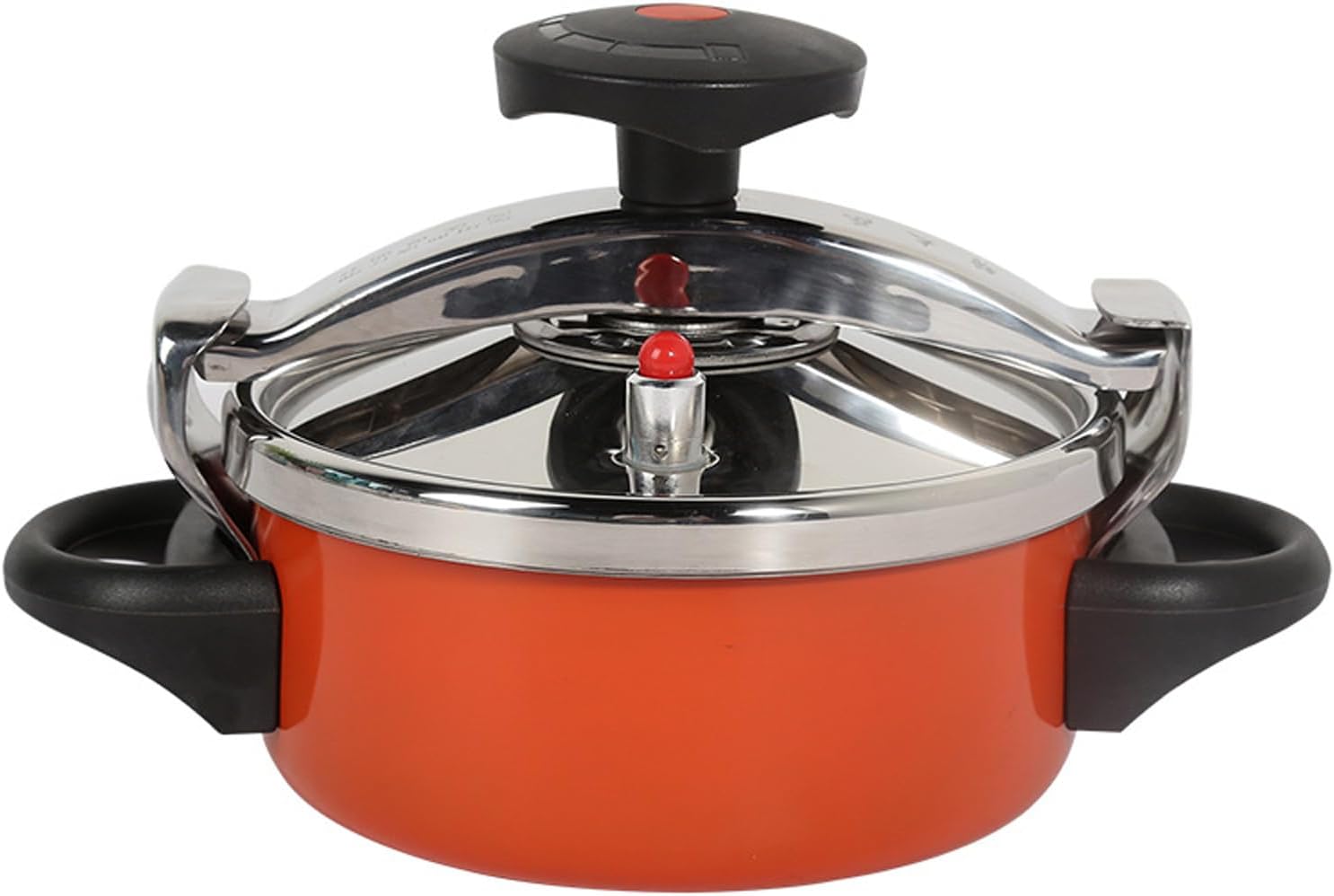 Stainless Steel Pressure Cooker, 2L/2.1Quart Induction Compatible Mini Pressure Cooker Canner Double Bottom with Spring Valve Safeguard Devices, for Gas Stoves Induction Stoves, 1-2 Person