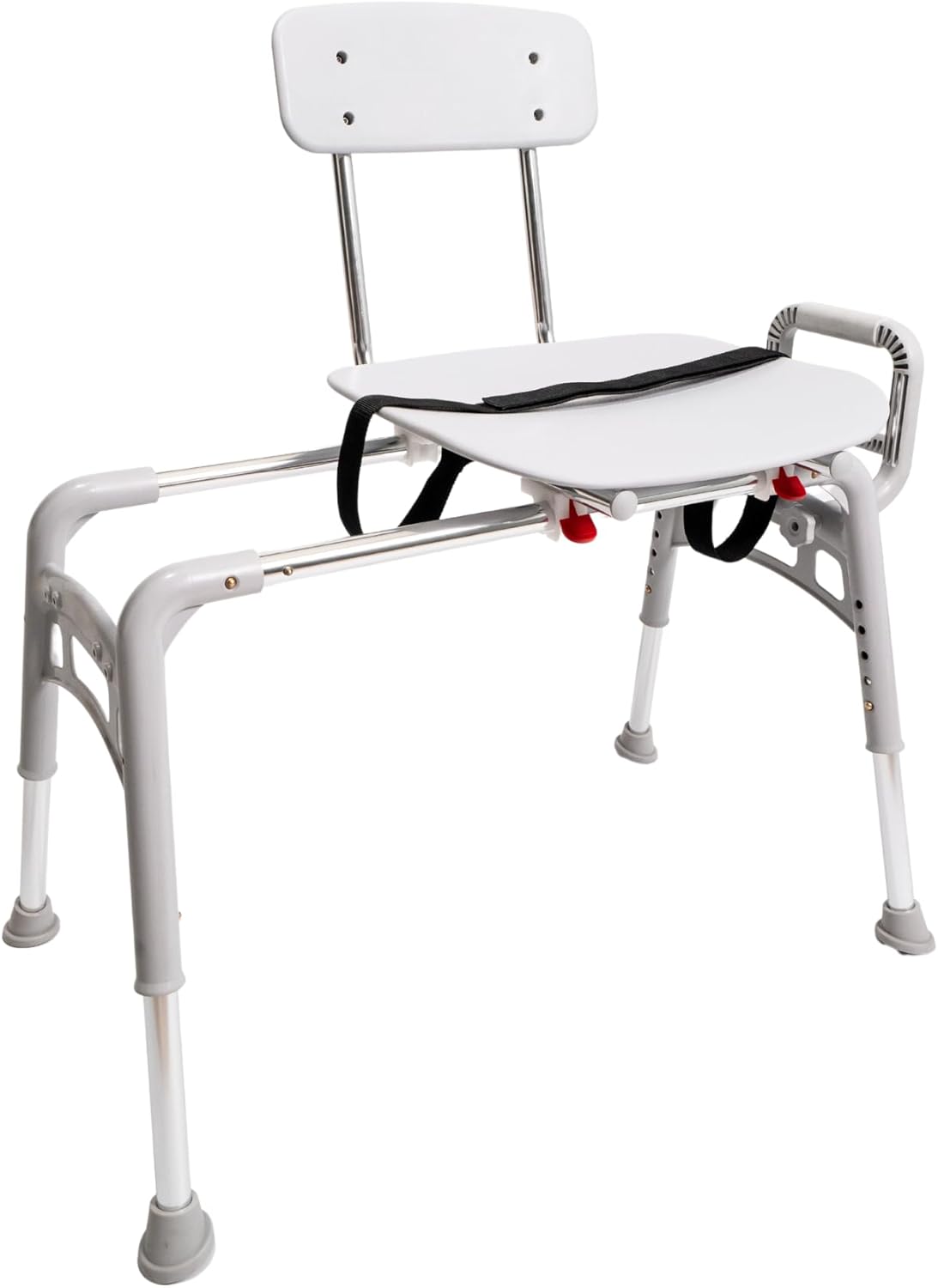 Eagle Health Supplies Sliding Transfer Bench & Tub Shower Chair MOD w/Interchangeable Arm Rest, Height Adjustable, High Weight Capacity up to 350 LBs, for Safety Shower, for Elderly & Disabled (80211)