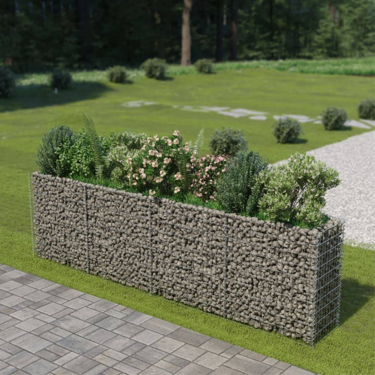 vidaXL Gabion Raised Bed Galvanised Steel 141.7x22x19.7x22x39.4x22