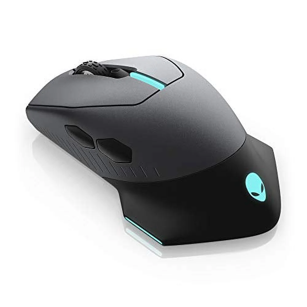 Alienware AW610M Wired/Wireless Gaming Mouse - 16000 DPI Optical Sensor, 350 Hour Rechargeable Battery Life, 7 Programmable Buttons, 16.8 million AlienFX RGB Lighting - Dark Side of the Moon