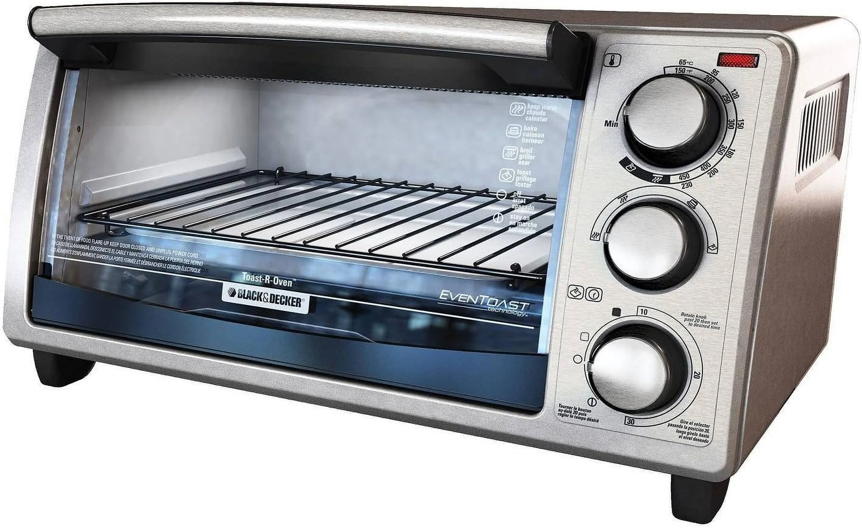 BLACK + DECKER 4 Slice Toaster Oven - Stainless Steel