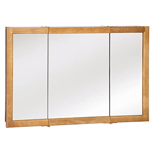 Design House 530576-NOK Richland Medicine Durable Nutmeg Oak Assembled Frame Bathroom Wall Cabinet w/Mirrored Doors, 36