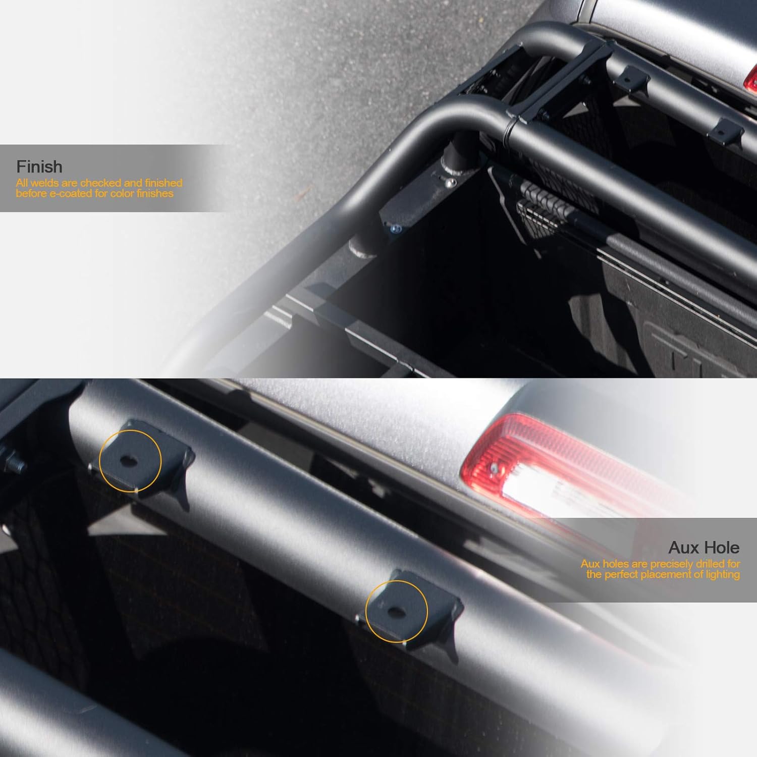 Armordillo 642167818793 For Full Size Trucks CR1 Chase Rack Truck Bed Roll Bar with Tire Carrier - Matte Black