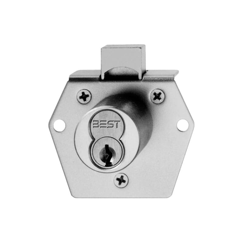 Best 5L7RD2626 5L Series 7 Pin Rim Deadlocking Vertical Cabinet Lock Satin Chrome Finish