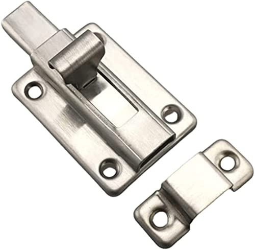 Surface Mounted Sliding Door Lock, Door Lock Bolts,2.5/3/4inch Stainless Steel Door Latch Barrel Bolt Latch Hasp Stapler Gate Lock Safety Easy to Install for Bathroom Washroom Locks