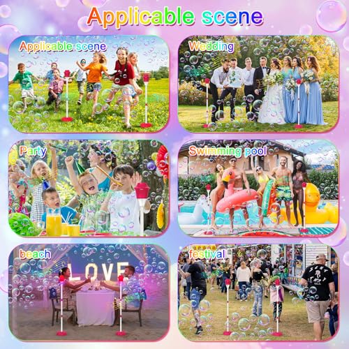 2 Pack Bubble Machine Automatic Bubble Blower Machine Height 47