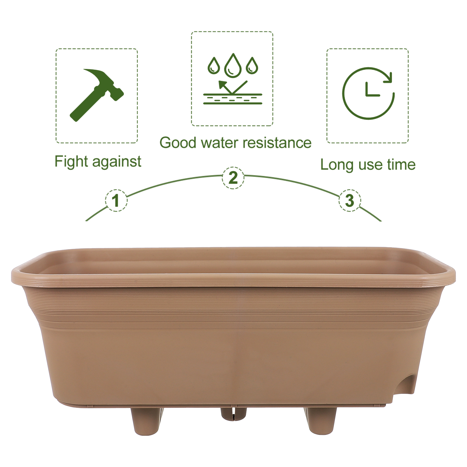 Rectangular Plant Pots Planter Easy to Operate Flowerpot