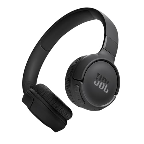 JBL Tune 520BT - Wireless On-Ear Headphones, Up to 57H battery life and speed charge, Lightweight, comfortable and foldable design, Hands-free calls with Voice Aware (Black)