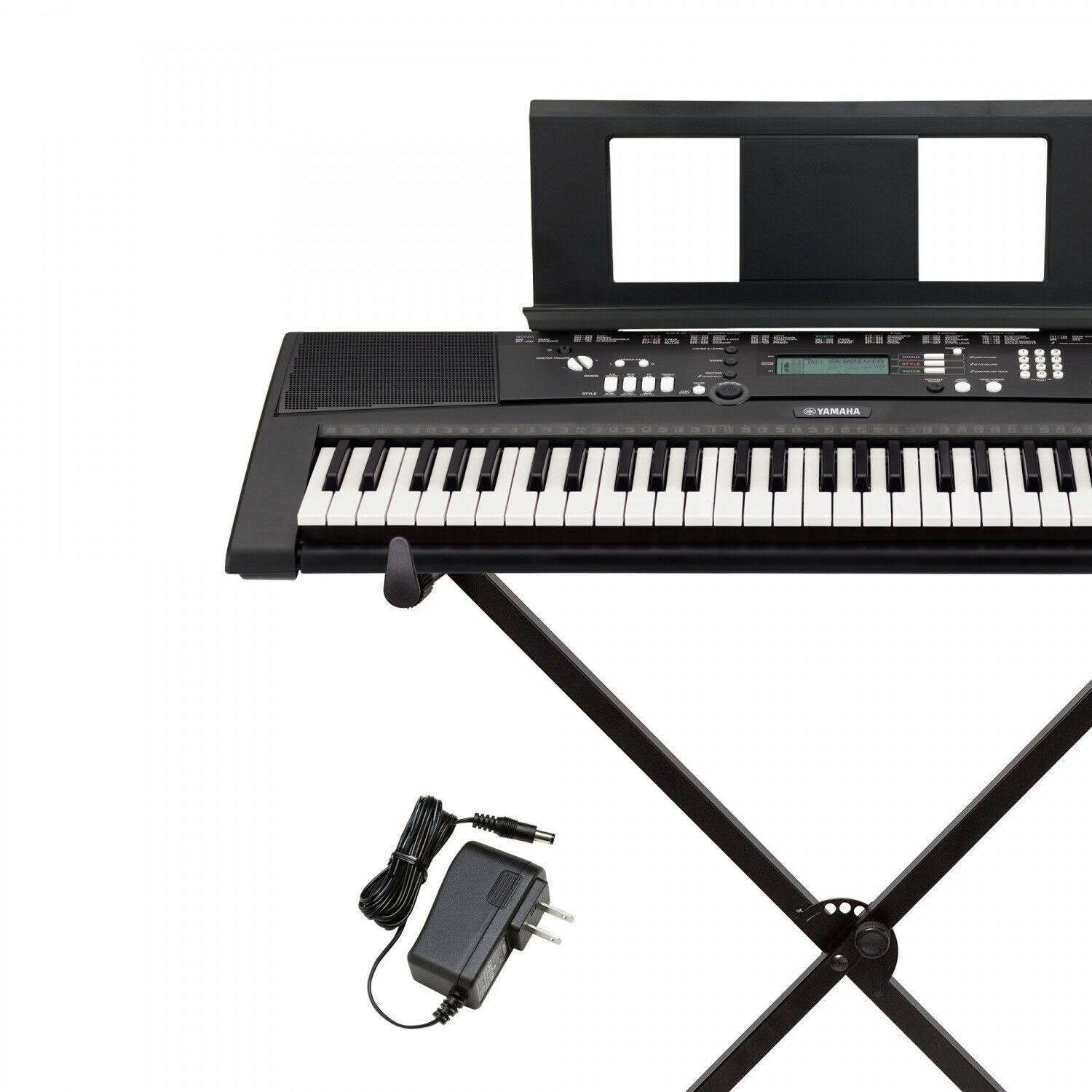 Yamaha EZ220 Keyboard with Lighted Keys - Includes X-Style Stand and Power