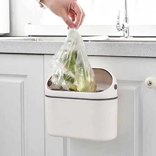 Mini Trash Can with Lid, Mini Waste Basket for Desktop, Small Office Countertop Garbage Can, Mountable Tiny Wastebasket for RV, Dorm, Freezer, Laundry and More (Orange)