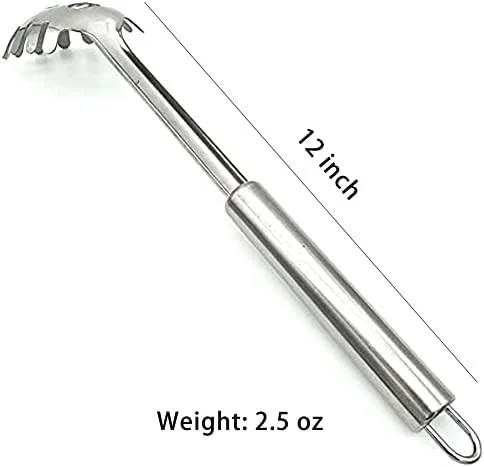 2-Piece Spaghetti Set, Stainless Steel Pasta  & Tongs, Heat Resistant, 12 Inch