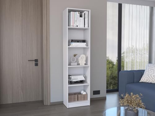 Tuhome Home Xs Bookcase with 5-Tier Shelves and Slim Design -Black