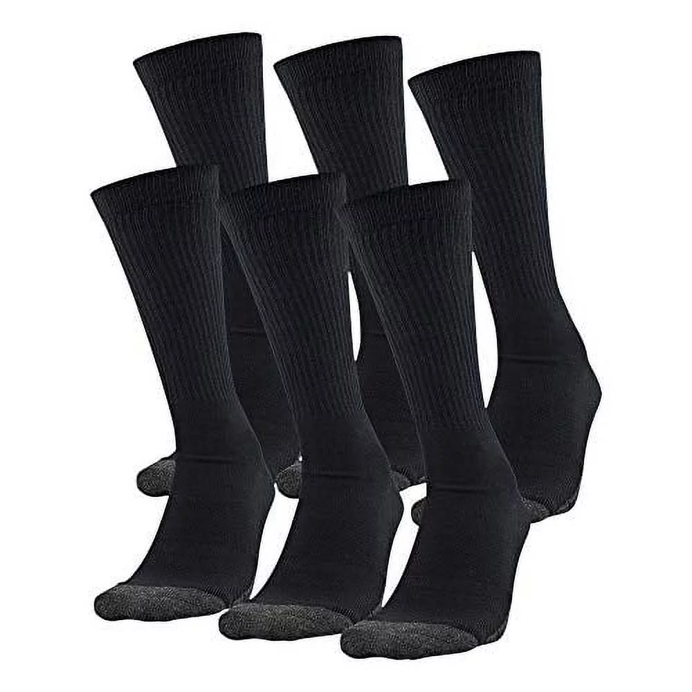 Under Armour 730-U6785P6-001 Black Men's Size 8-12 Sweat Wicking Socks