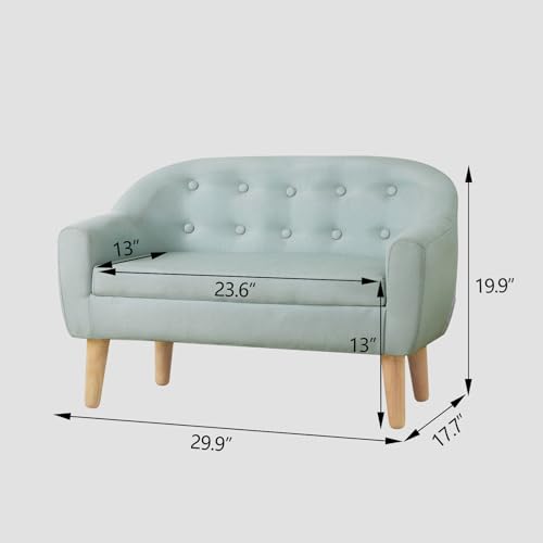 AFBKSS&BB Kids Chair, Double seat Children Reclining Couch, Toddler Preschool Sofa Living Room Child Sofa Chair Baby Sofa Bed (Blue)