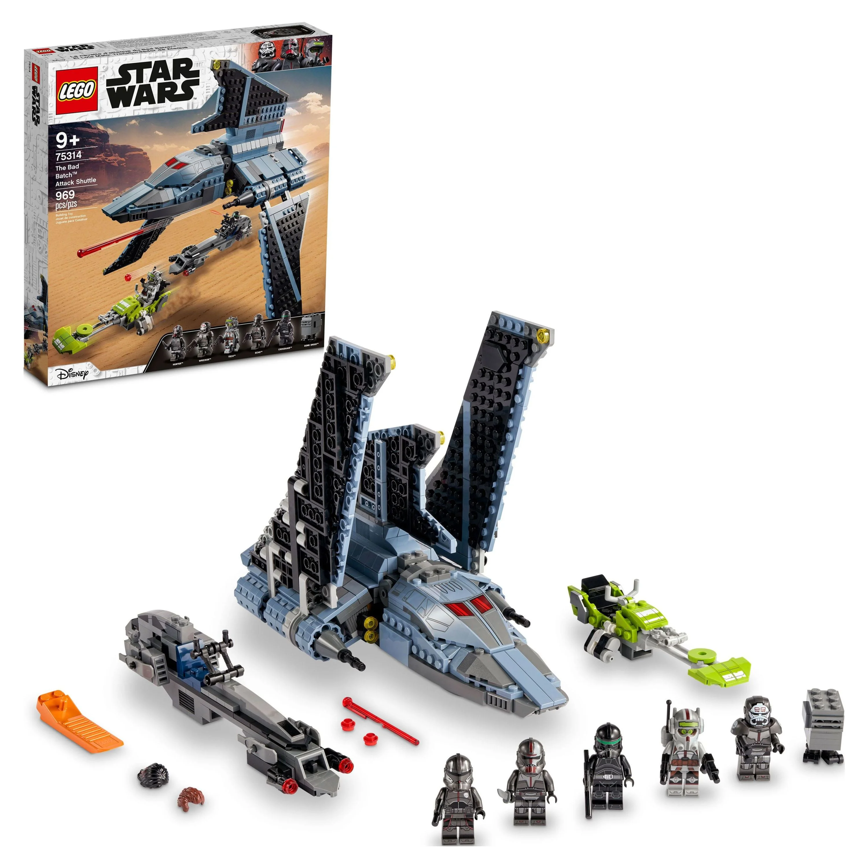 LEGO Star Wars The Bad Batch Attack Shuttle 75314 Building Toy Set (969 Pieces)